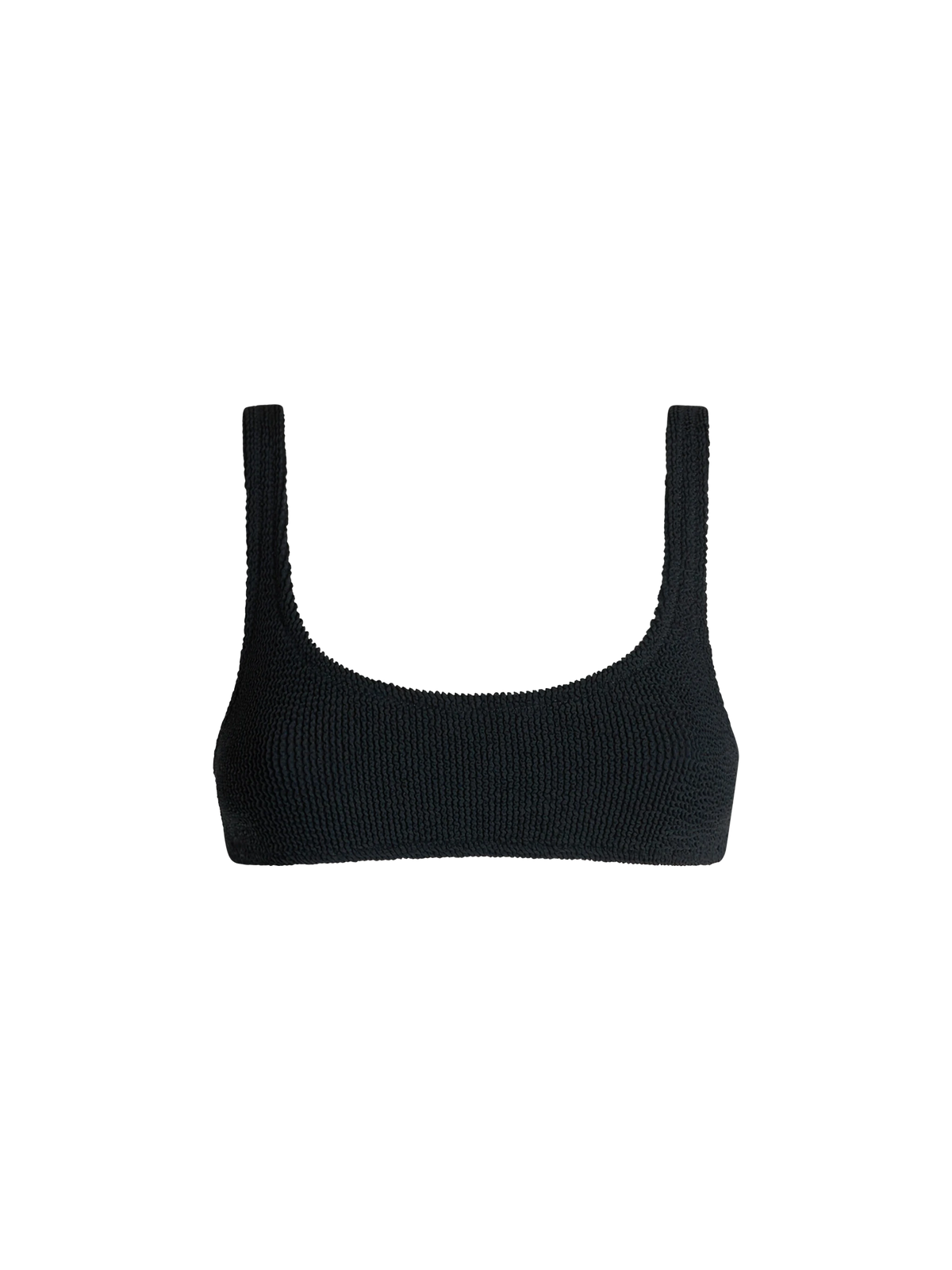 Top bikini bralette Naima nero in tessuto crinkle