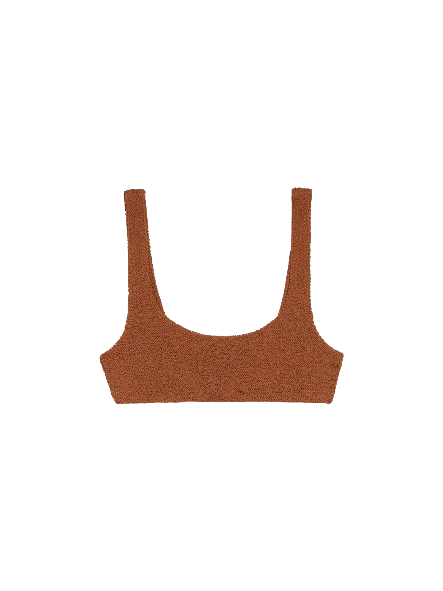 Naima camel brown crinkle classic bralette top - MC2 Saint Barth