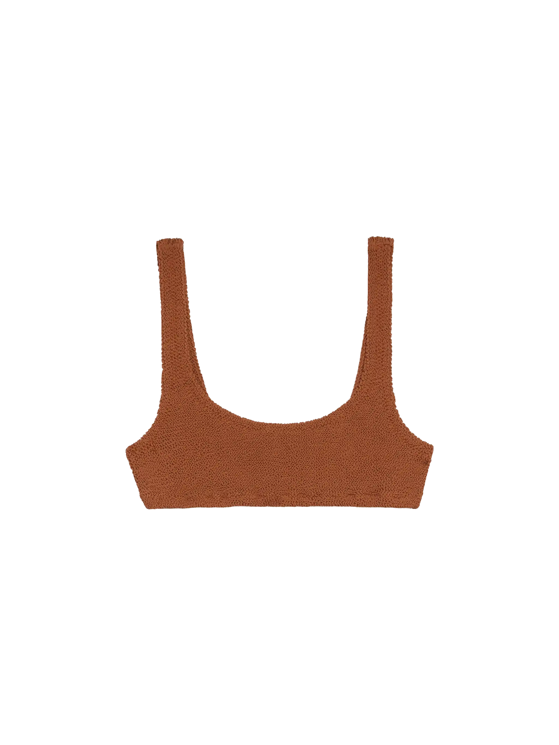 Naima camel brown crinkle classic bralette top - MC2 Saint Barth