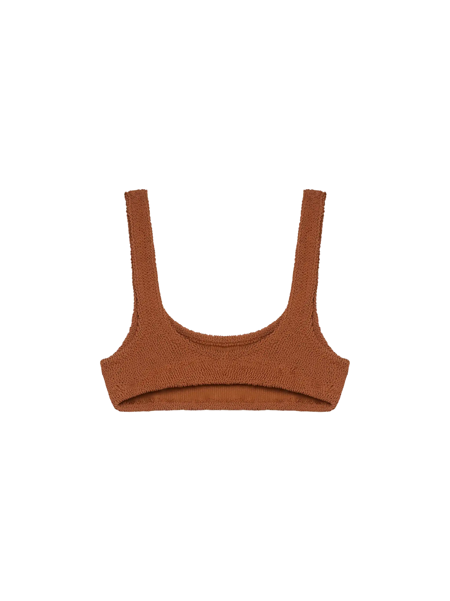 Naima camel brown crinkle classic bralette top - MC2 Saint Barth