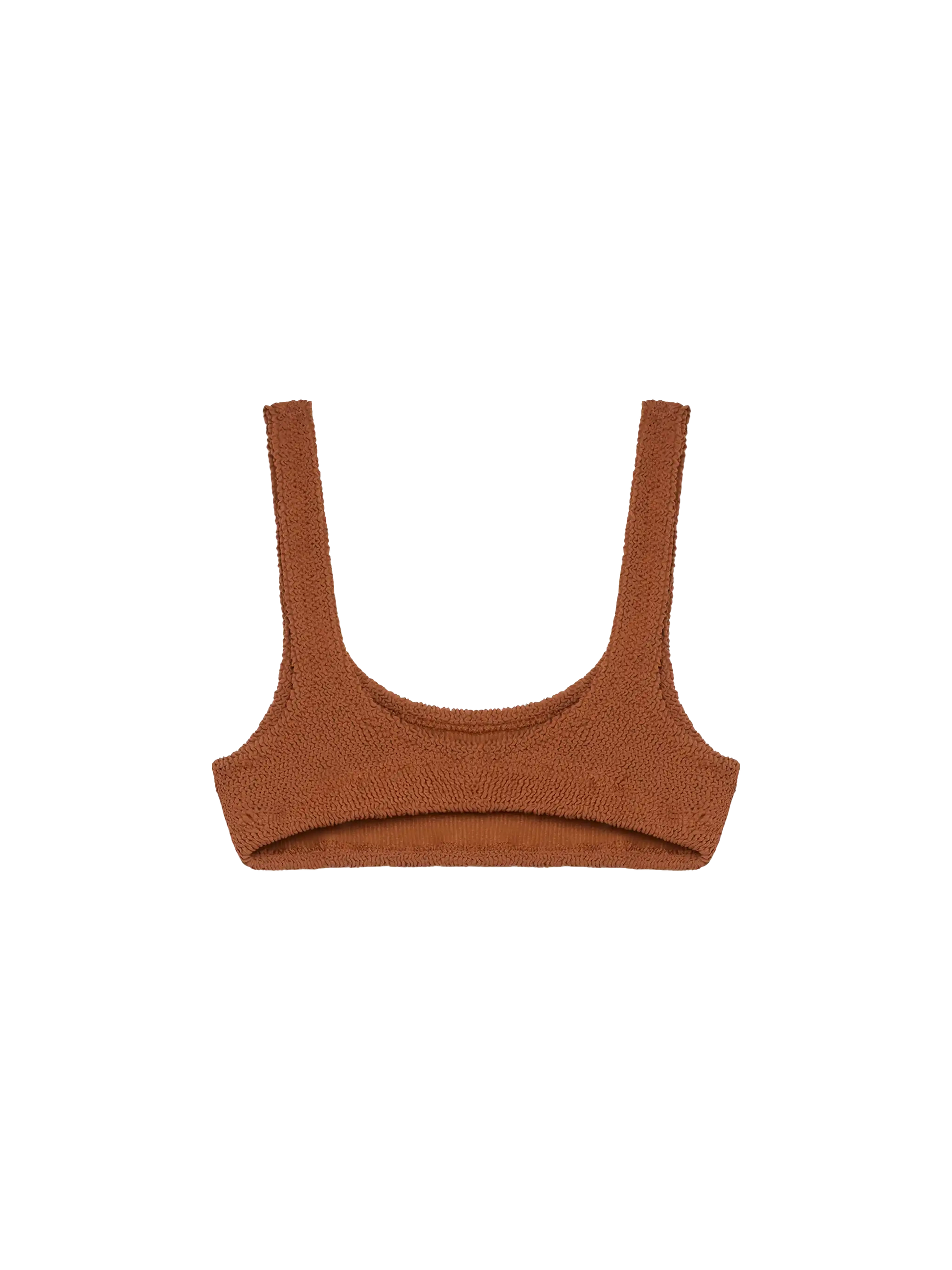 Naima camel brown crinkle classic bralette top - MC2 Saint Barth