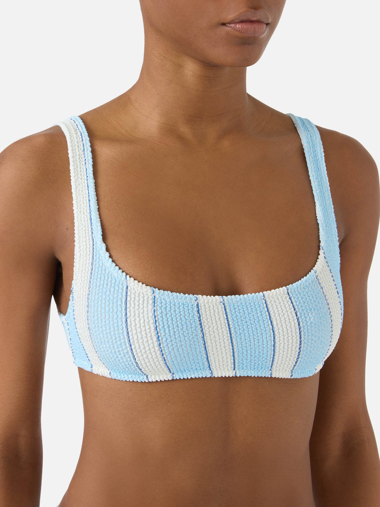 Bikini Naima Naomi crinkle a righe azzurre