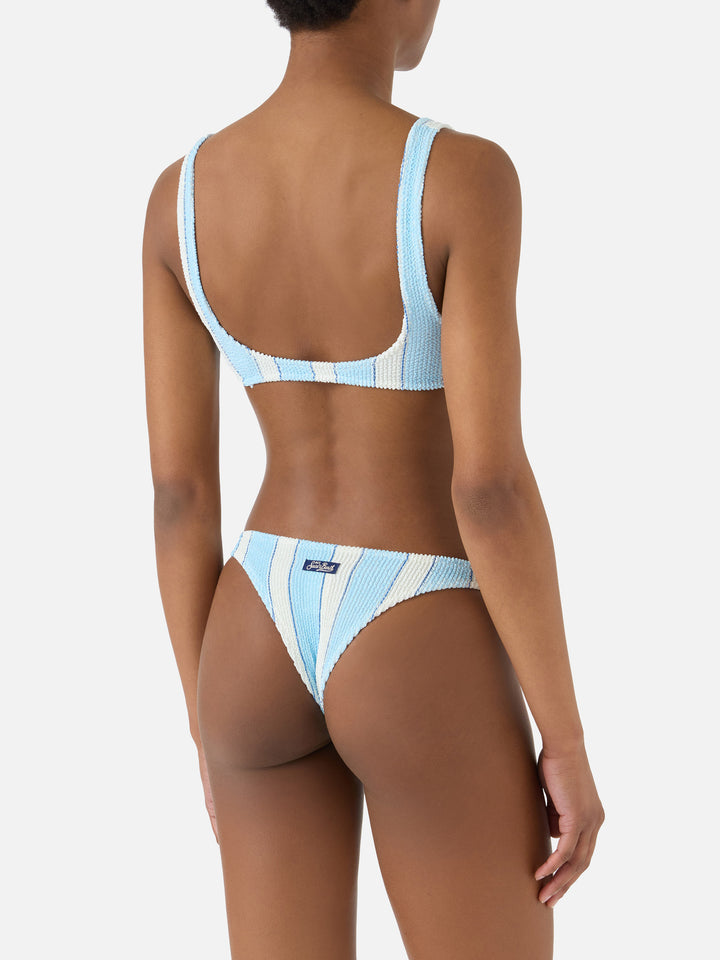 Bikini Naima Naomi crinkle a righe azzurre