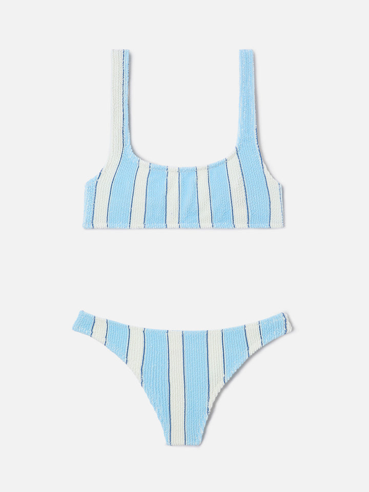 Bikini Naima Naomi crinkle a righe azzurre