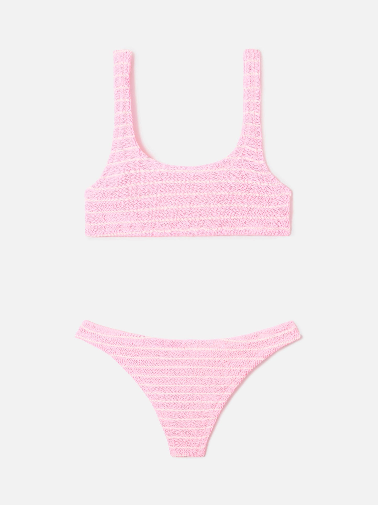 Bikini Naima Naomi crinkle a righe rosa