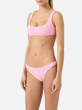 Bikini Naima Naomi crinkle a righe rosa