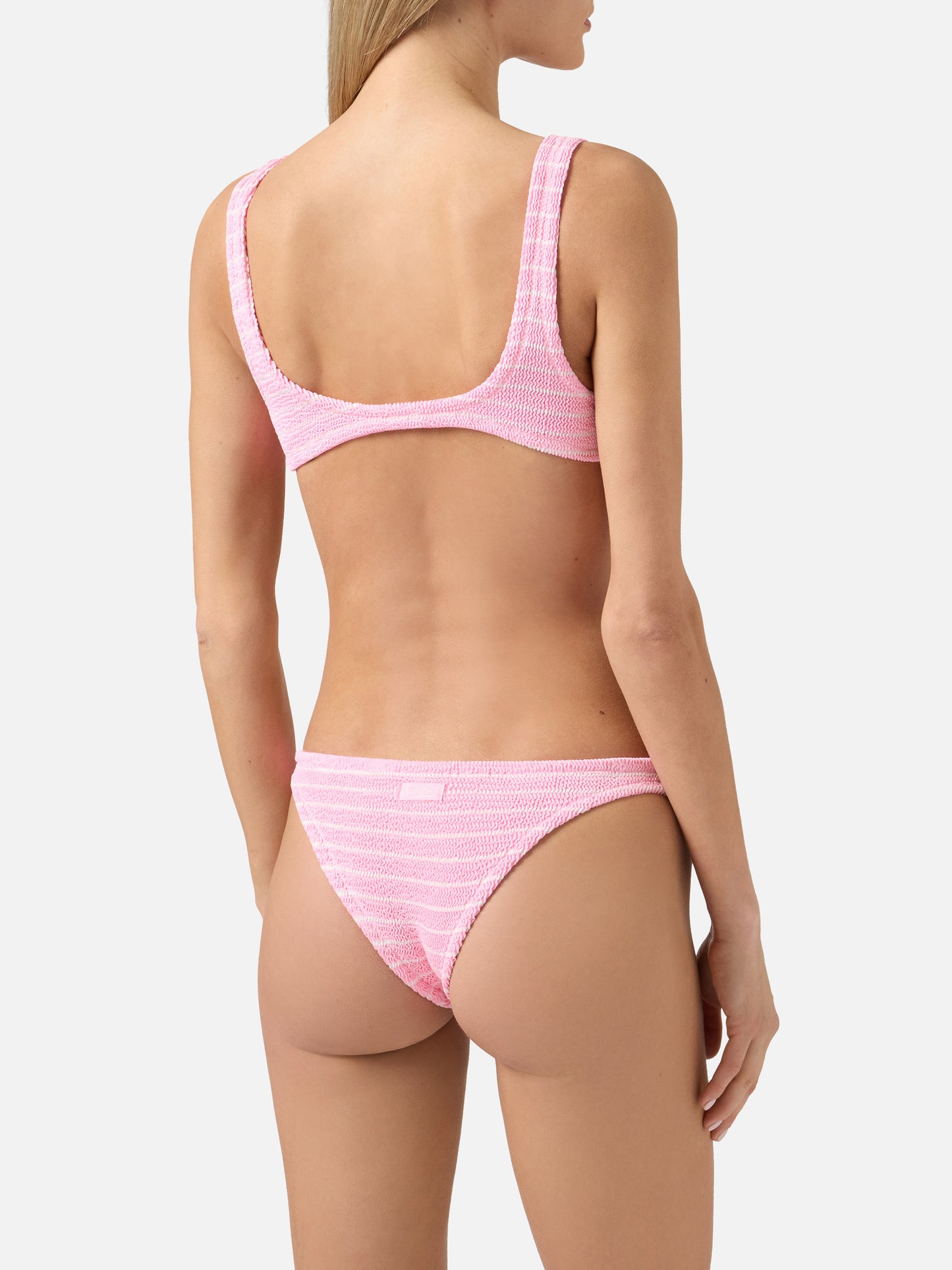 Bikini Naima Naomi crinkle a righe rosa