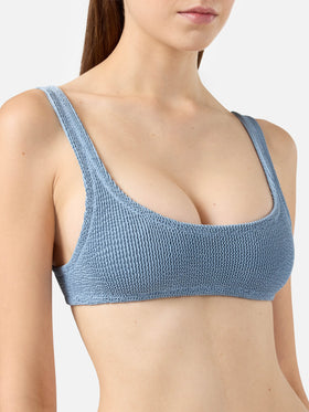 Naima Naomi Crinkle-Bralette-Bikini in Aviator-Blau