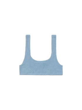 Naima avio blue lurex crinkle classic bralette top - MC2 Saint Barth