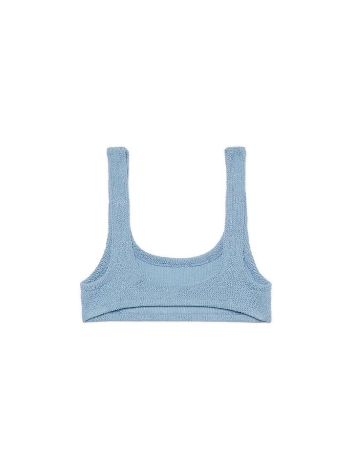 Naima avio blue lurex crinkle classic bralette top - MC2 Saint Barth