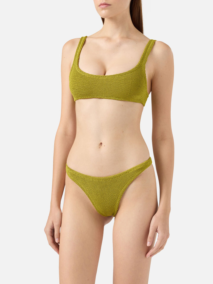Bikini a bralette Naima Naomi crinkle color pistacchio