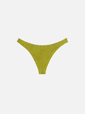 Naomi pistachio crinkle cheeky swim briefs