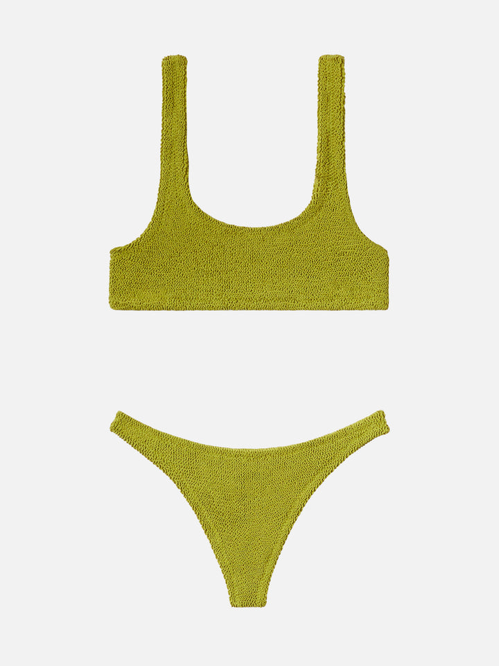 Bikini a bralette Naima Naomi crinkle color pistacchio
