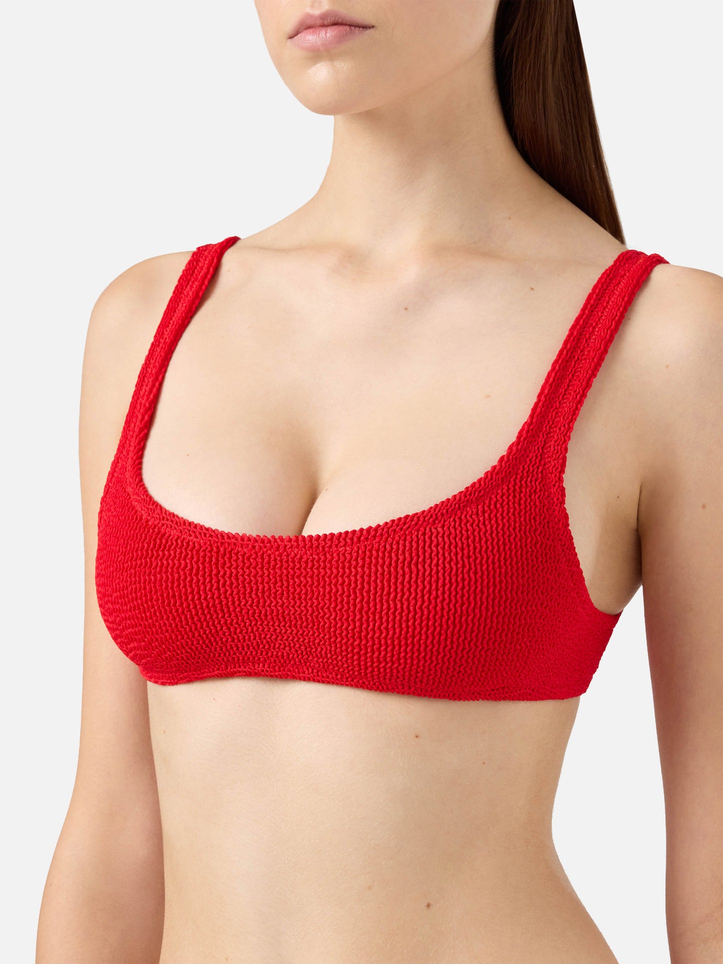Bikini a bralette Naima Naomi in crinkle color rosso