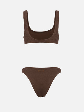 Bikini bralette froissé marron pour femme Naima Naomi 