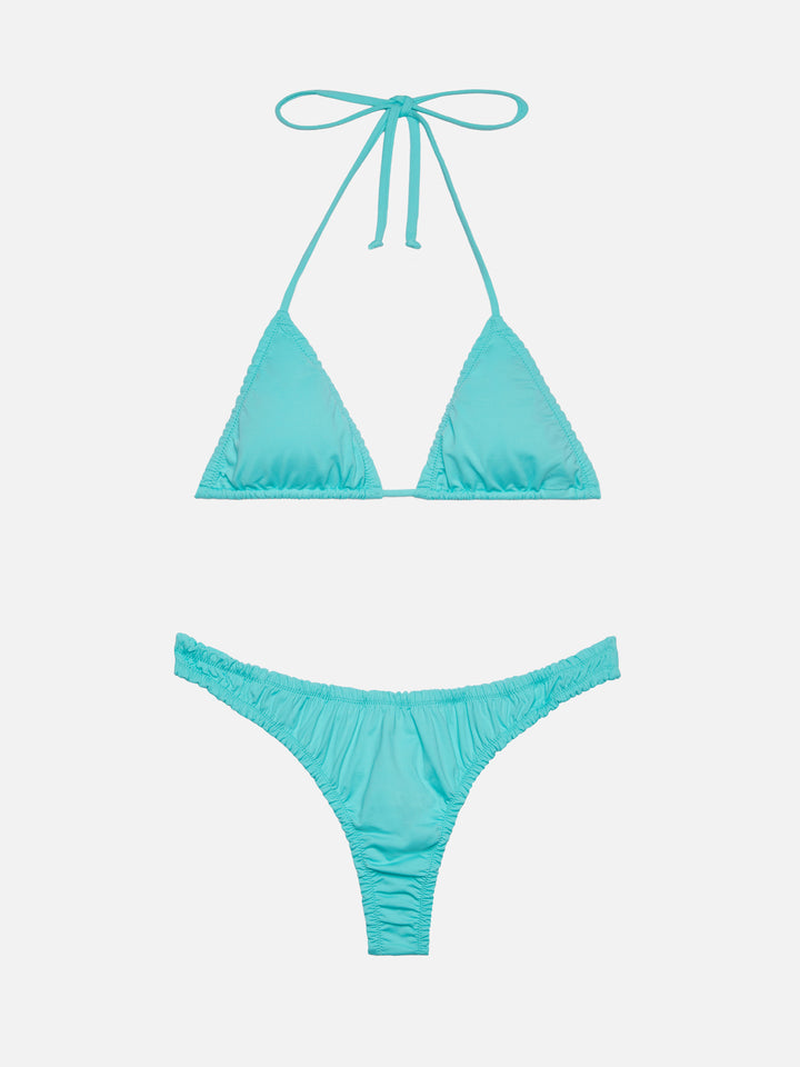 Bikini a triangolo Nilly Nalu verde acqua con slip cheeky