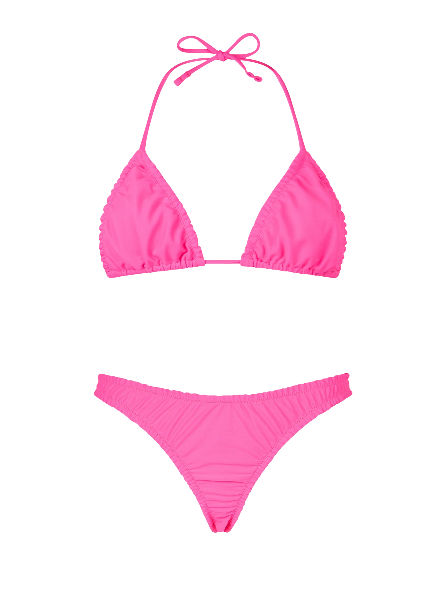 Woman ruffled fluo pink triangle bikini Nilly Nalu - MC2 Saint Barth