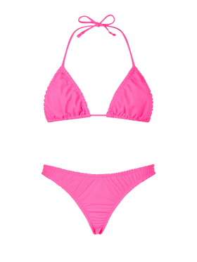 Woman ruffled fluo pink triangle bikini Nilly Nalu - MC2 Saint Barth