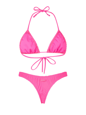 Woman ruffled fluo pink triangle bikini Nilly Nalu - MC2 Saint Barth