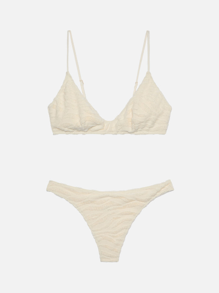 Zebra terry embossed scoop bralette bikini Paloma Naomi