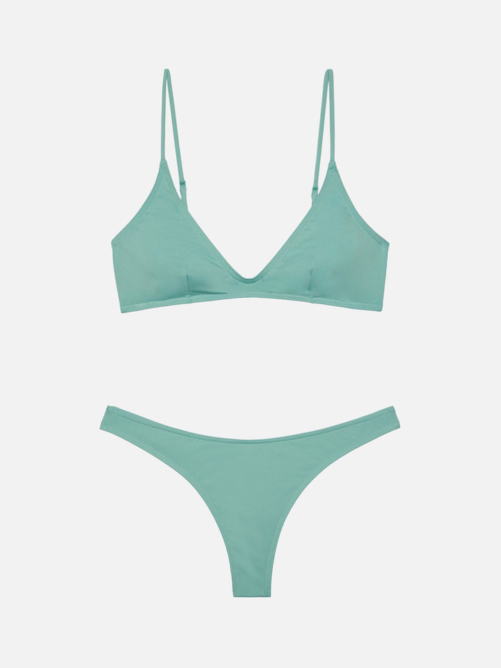 Paloma Naomi plunging bralette bikini in sage green