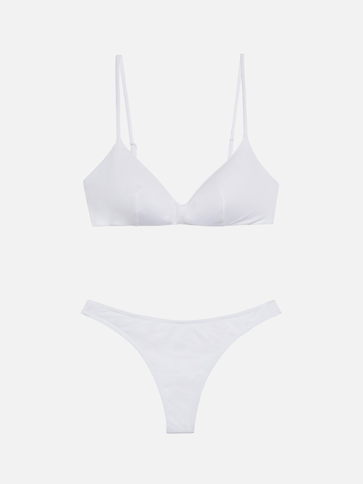 Bikini a bralette scollato May Naomi in bianco con brasiliana