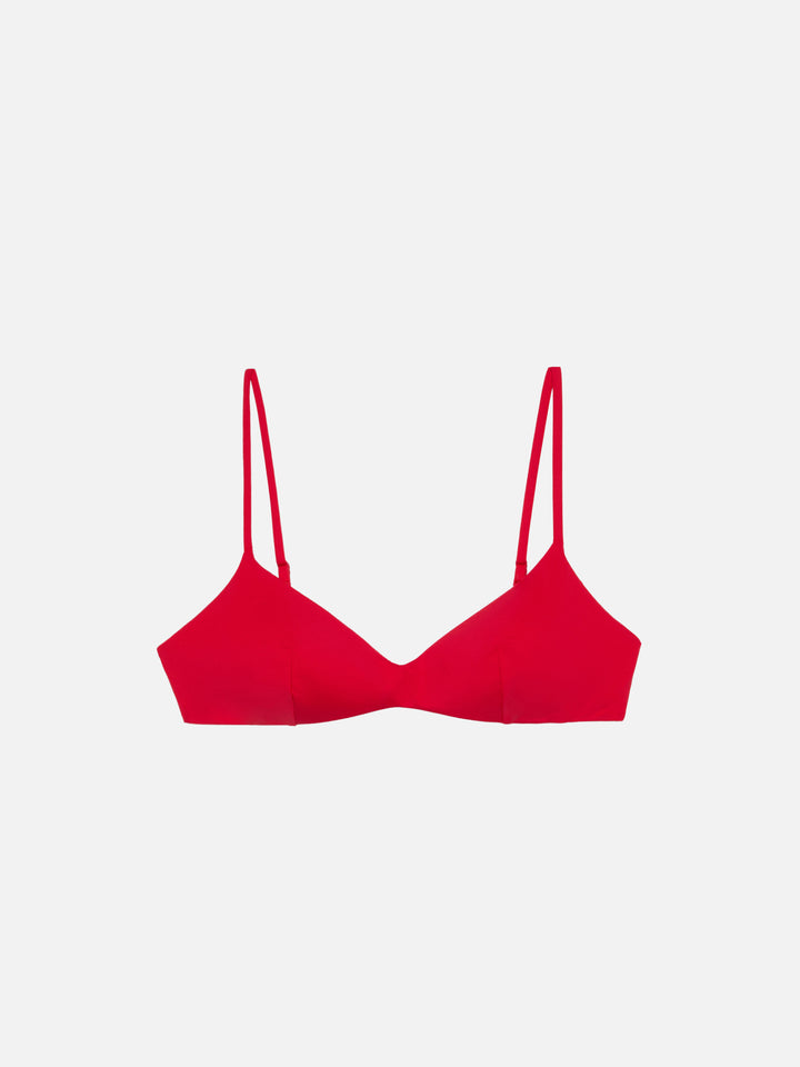 May red scoop bralette top