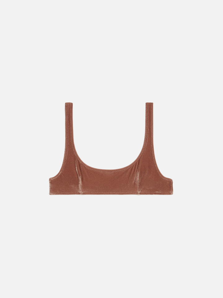 Naima camel brown velvet classic bralette top
