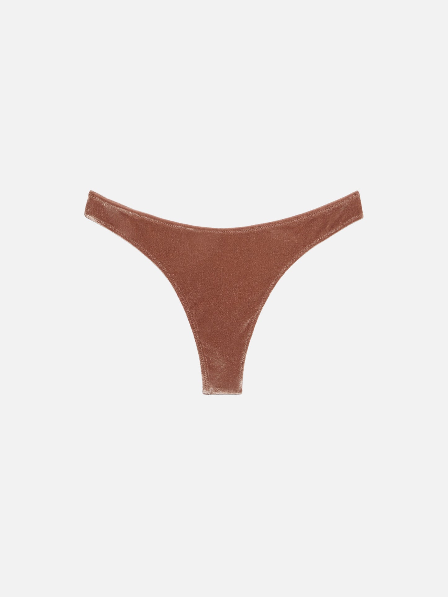 Naomi slip mare cheeky in velluto marrone cammello