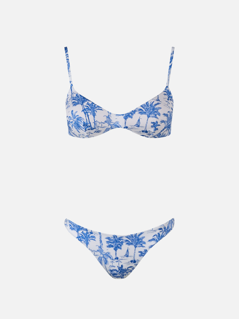 Woman Toile de Jouy scoop bralette bikini May Naomi