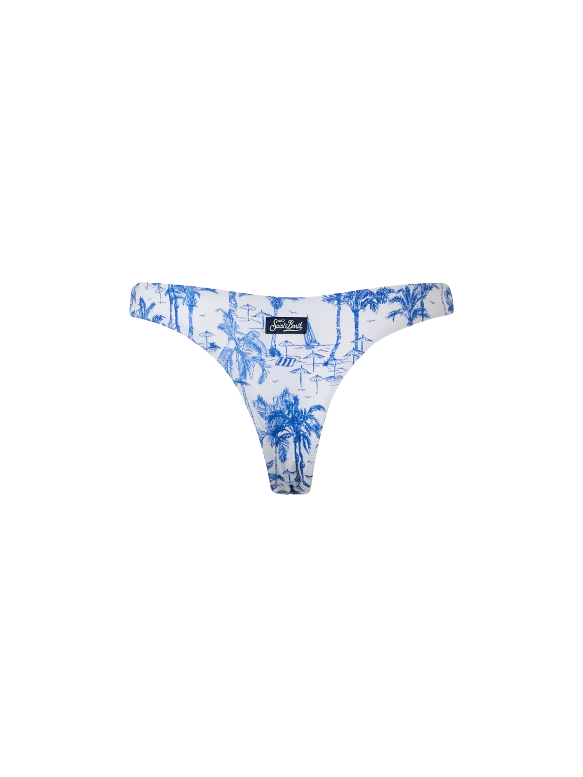Woman Toile de Jouy cheeky swim briefs Naomi - MC2 Saint Barth