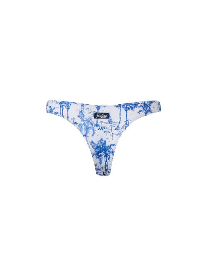 Woman Toile de Jouy cheeky swim briefs Naomi - MC2 Saint Barth
