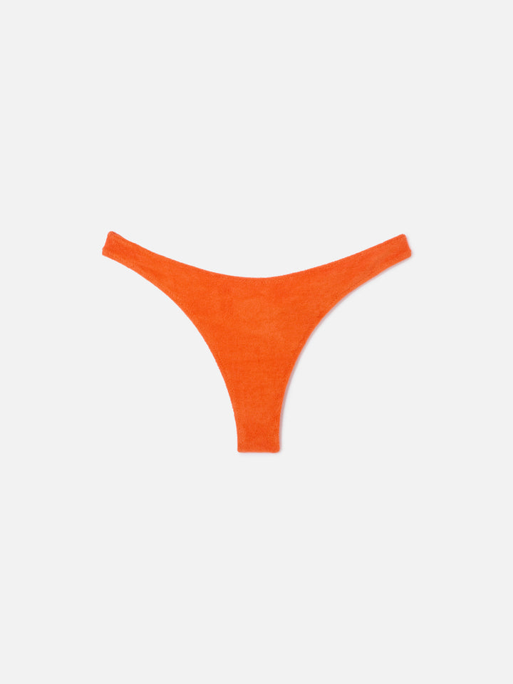 Orange Naomi cheeky terry swim briefs