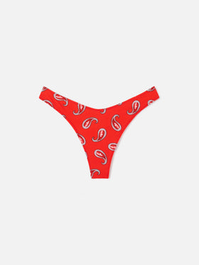 Braguita de bikini Red Naomi de corte cheeky con estampado paisley 