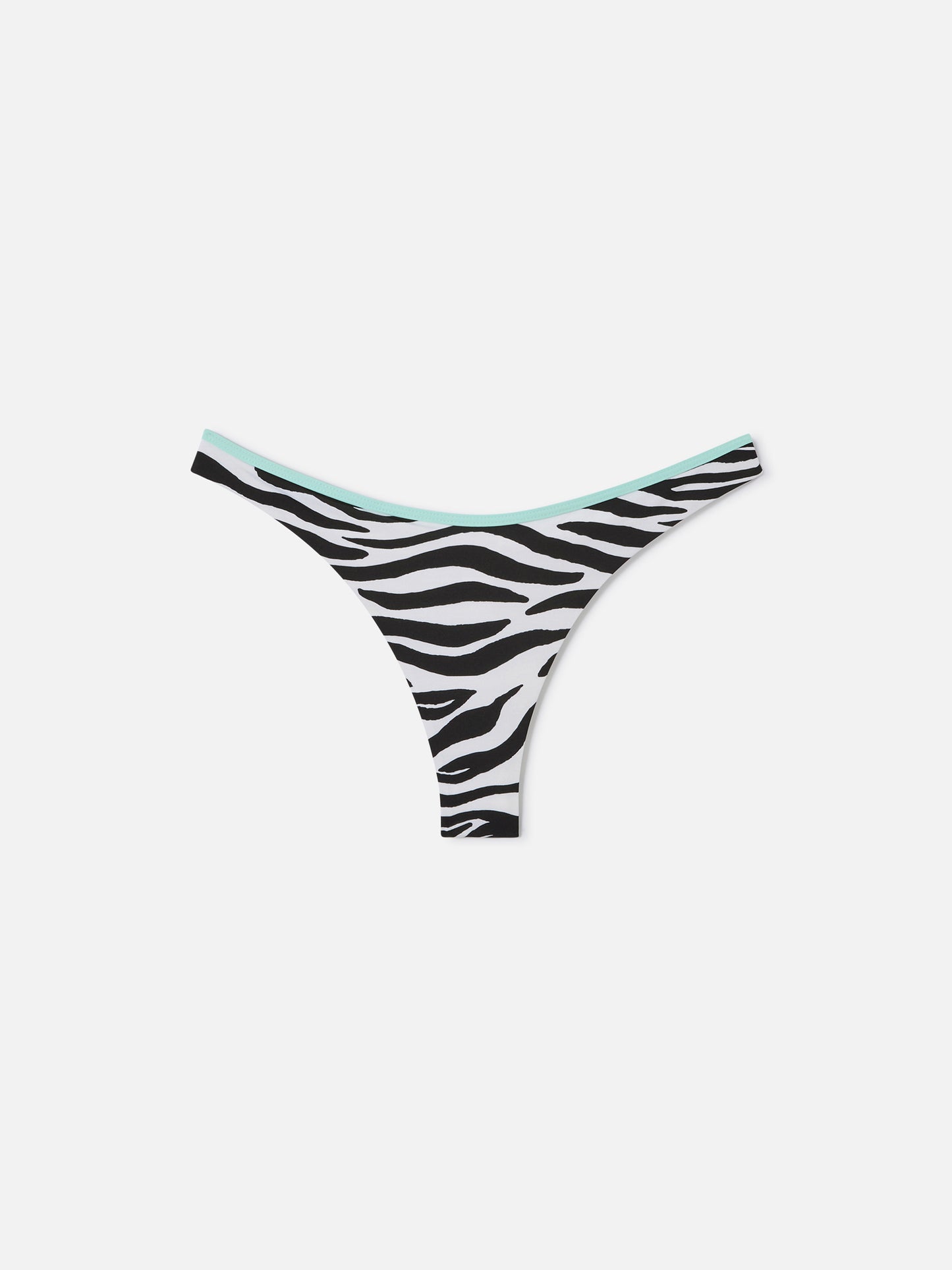 Bas de bikini échancré Naomi String à imprimé zèbre 