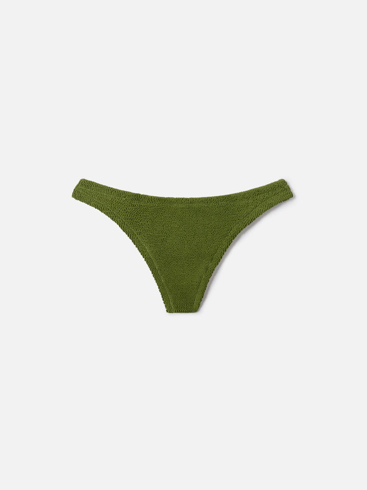Bikini Naima Naomi verde militare in tessuto crinkle