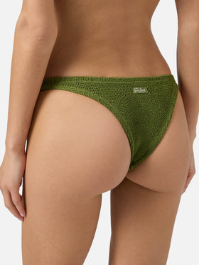 Bikini Naima Naomi verde militare in tessuto crinkle