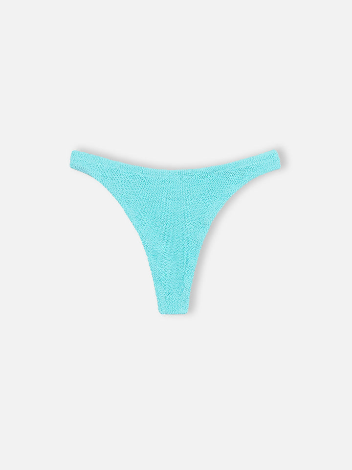 Woman water green crinkle cheeky swim briefs Naomi - MC2 Saint Barth