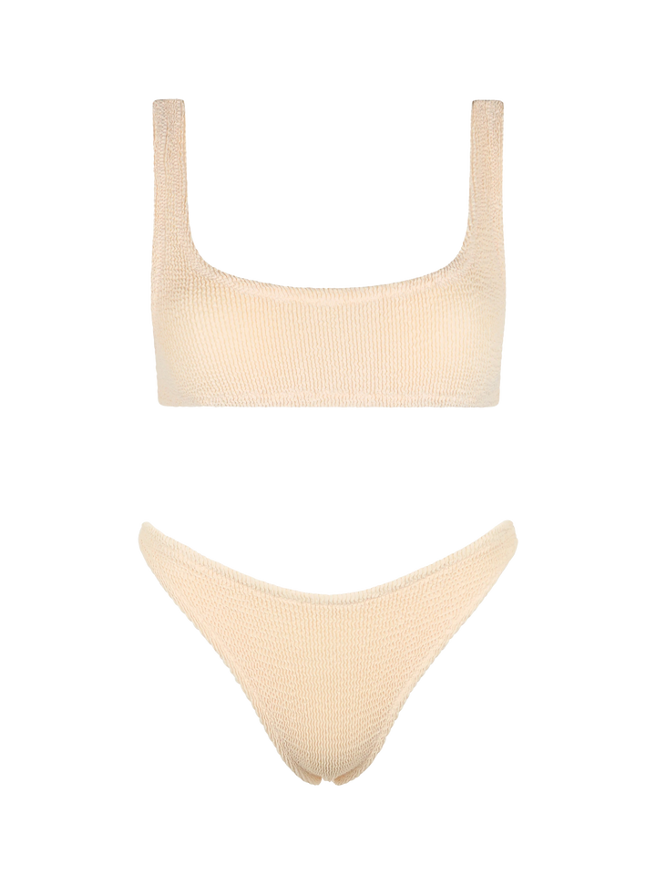 Woman beige classic crinkle bralette bikini Naima Naomi - MC2 Saint Barth