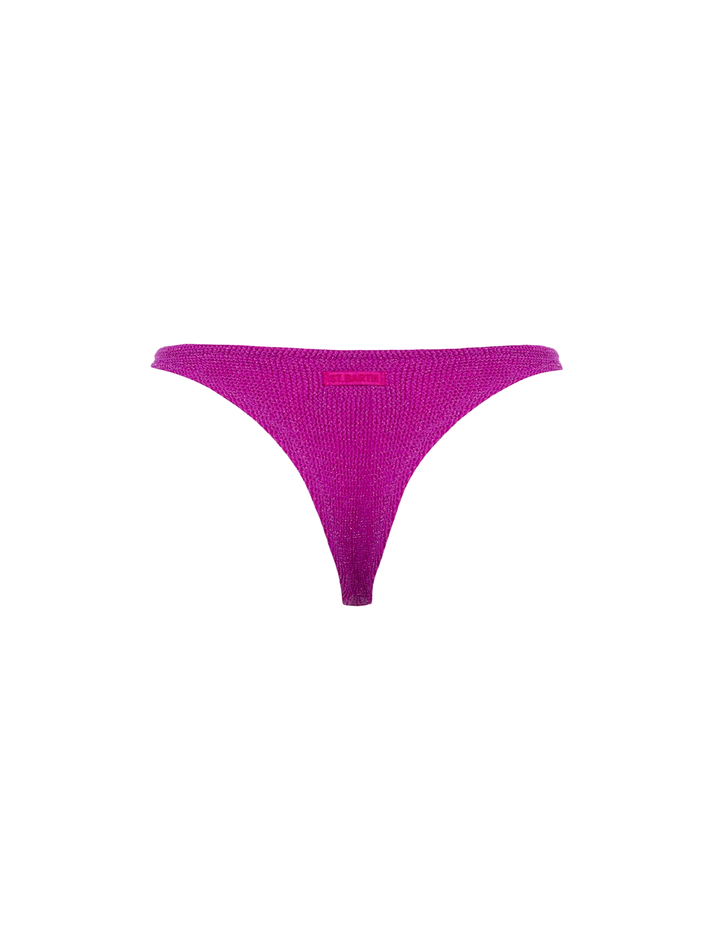 Woman fuchsia lurex crinkle cheeky swim briefs Naomi - MC2 Saint Barth