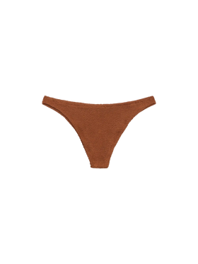 Naomi camel brown crinkle cheeky swim briefs - MC2 Saint Barth