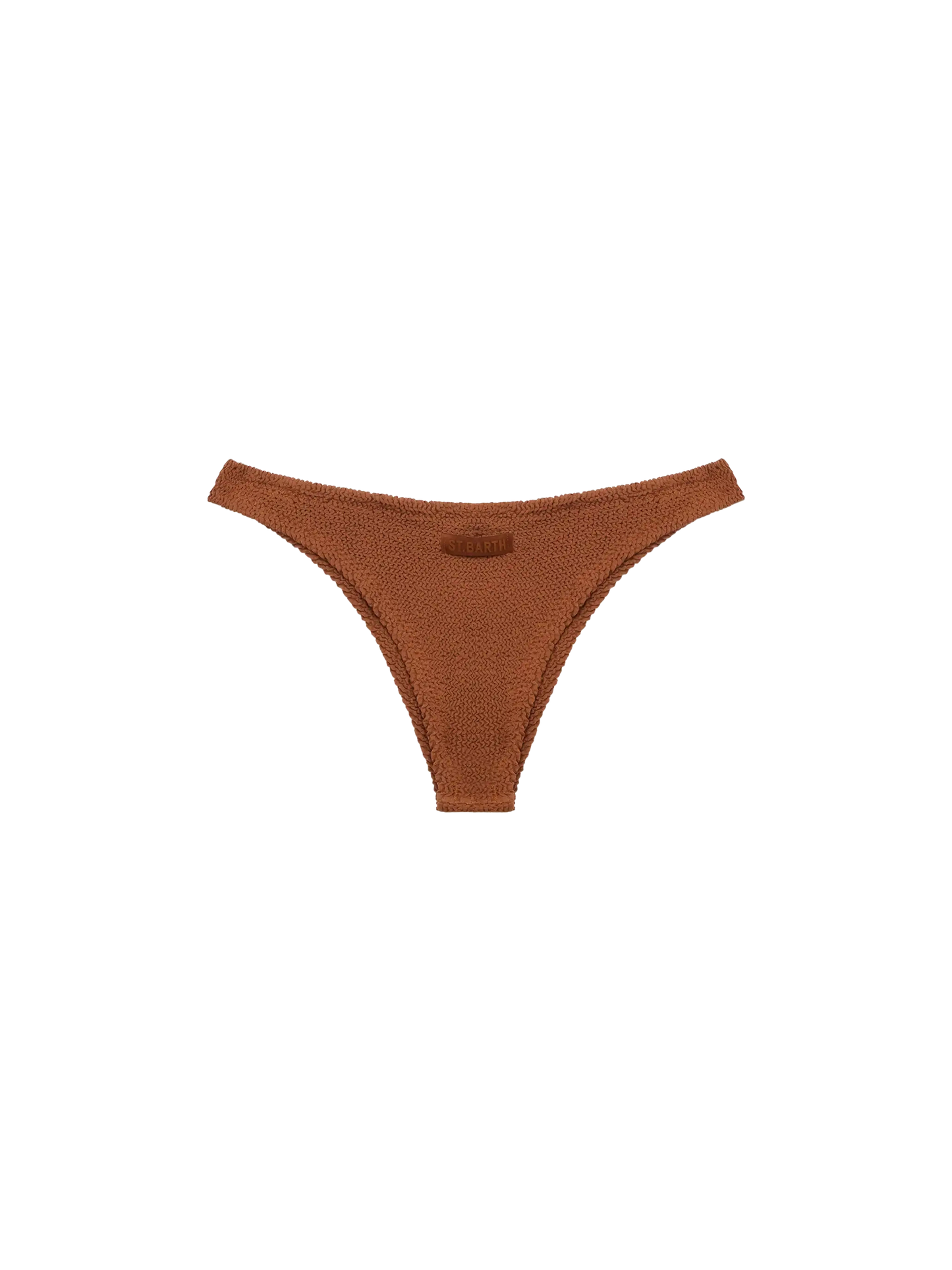 Naomi camel brown crinkle cheeky swim briefs - MC2 Saint Barth