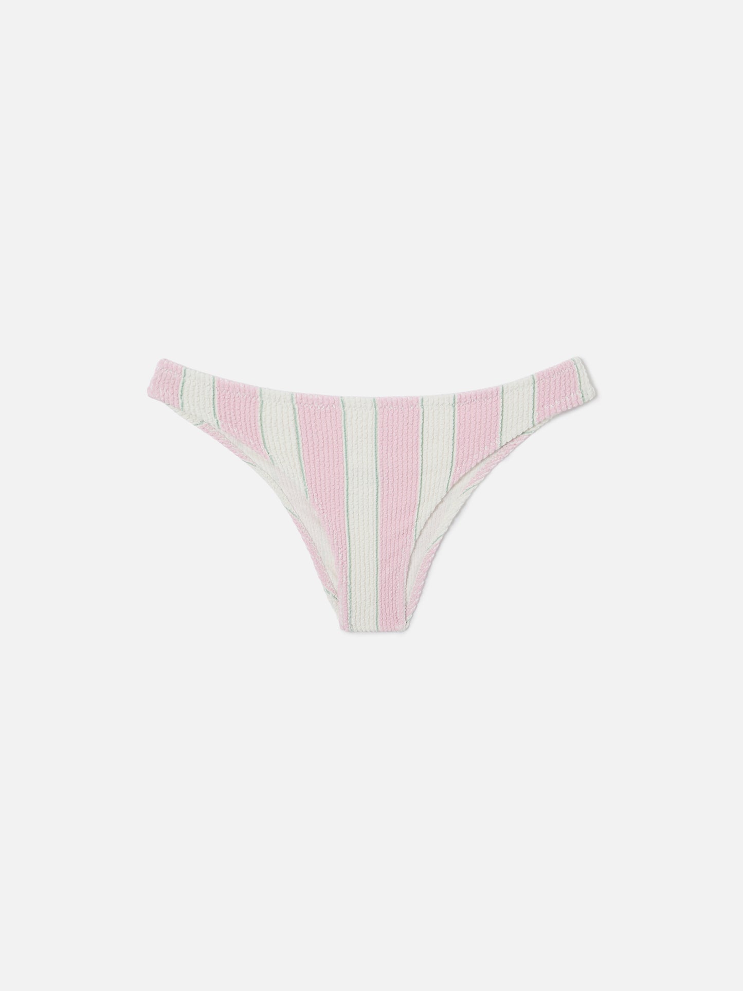Top bikini Naima bralette in tessuto crinkle a righe rosa