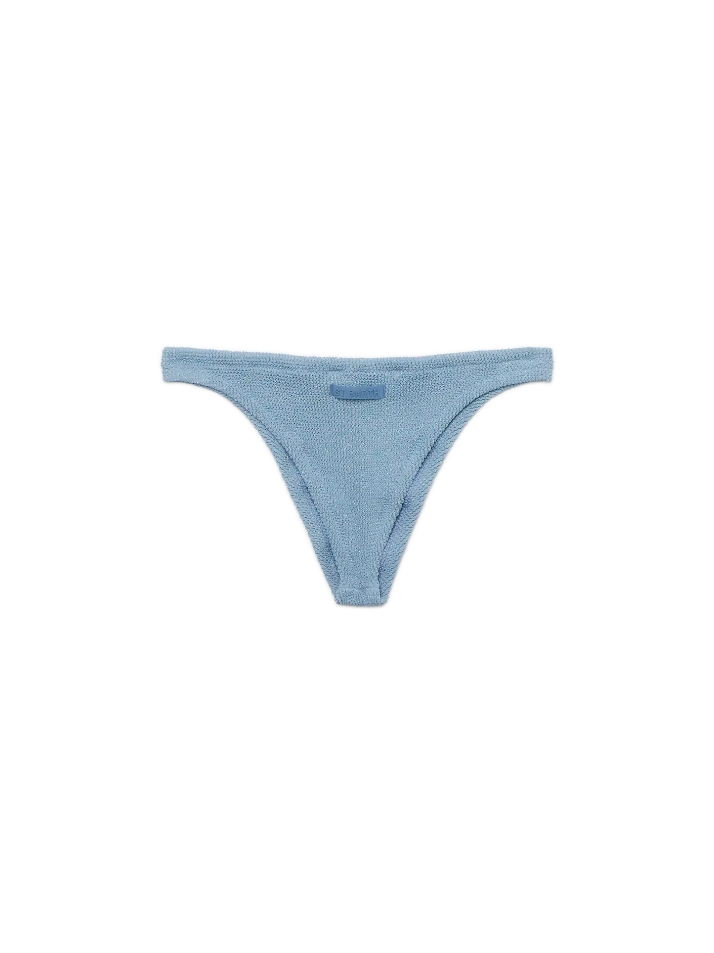 Naomi avio blue lurex crinkle cheeky swim briefs - MC2 Saint Barth