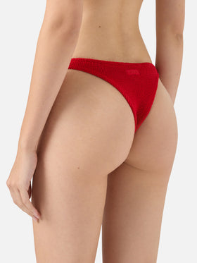 Naomi slip mare cheeky in crinkle color rosso