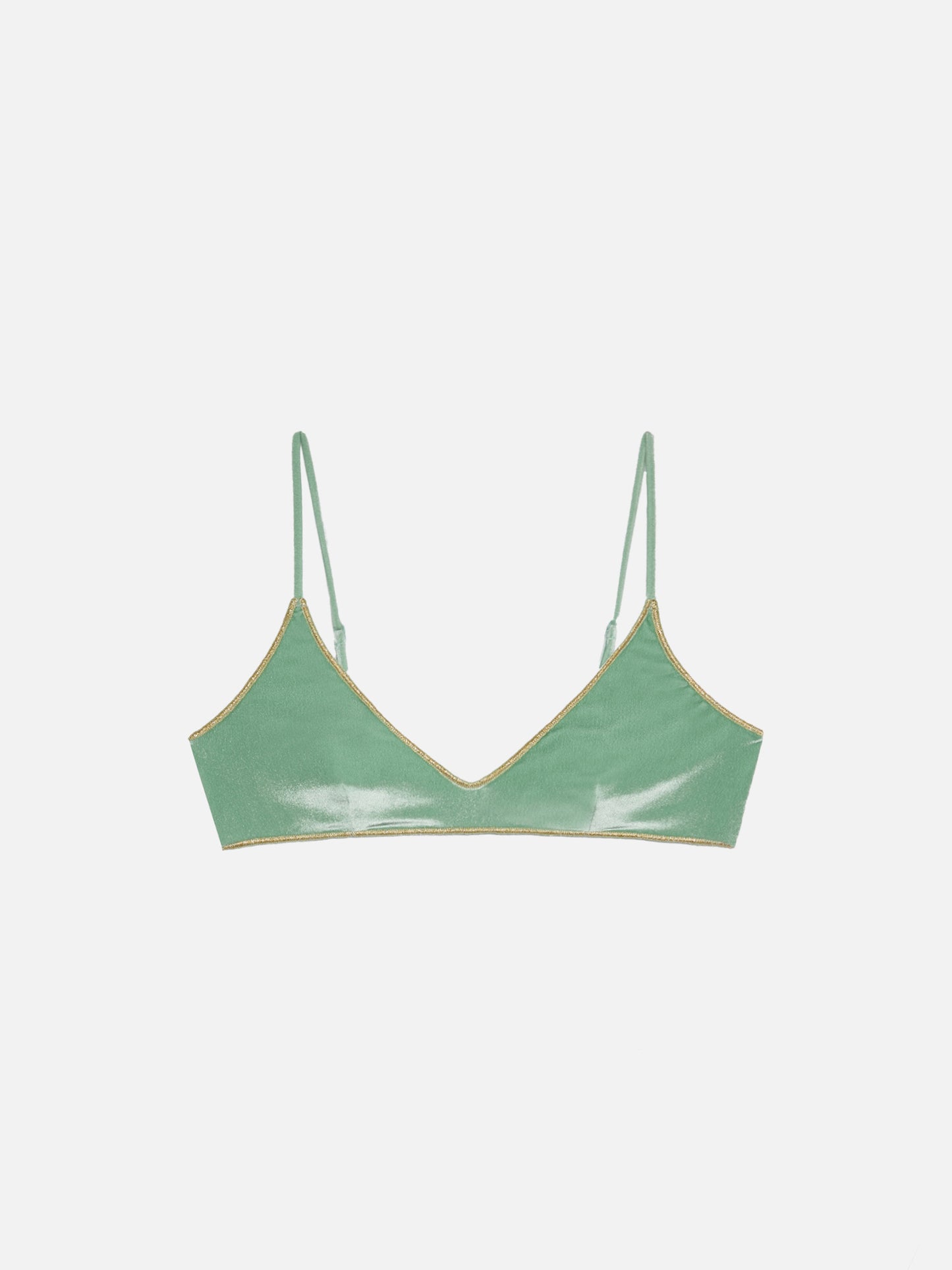 Paloma sage green velvet scoop bralette - MC2 Saint Barth