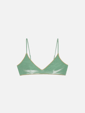 Paloma sage green velvet scoop bralette - MC2 Saint Barth