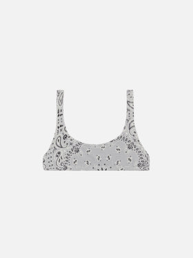 Naima – Klassisches Crinkle-Bralette-Oberteil mit Bandanna-Print