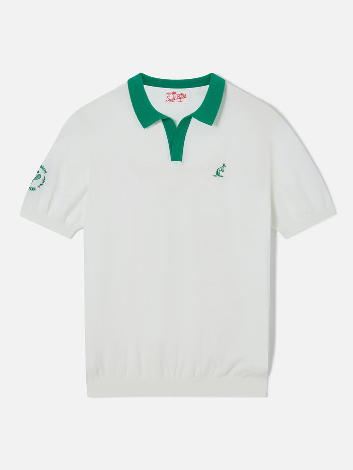 Polo Newcombe in cotone lavorato panna | Special Edition