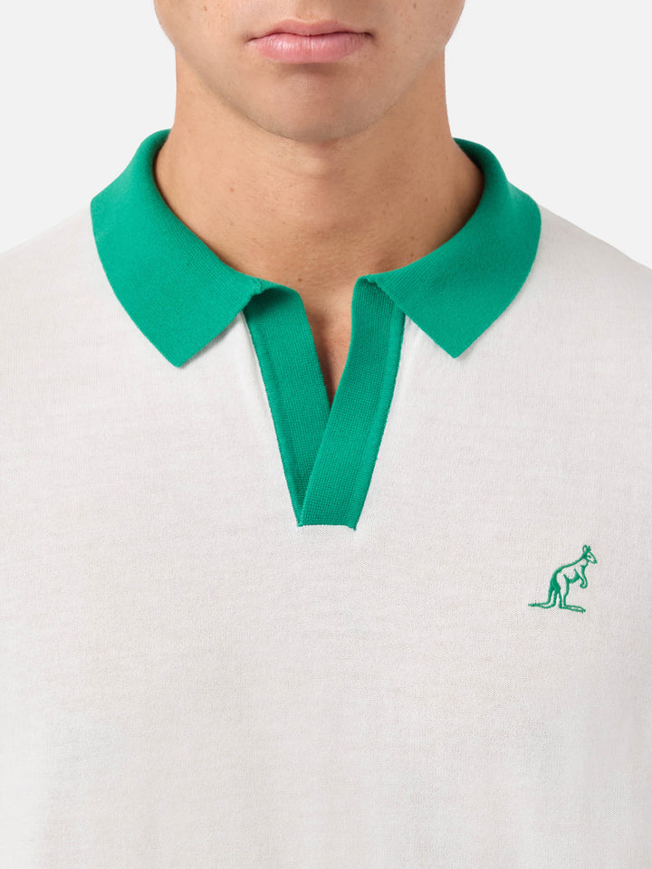 Polo Newcombe in cotone lavorato panna | Special Edition